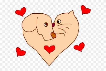 Dog And Cat Heart Clip Art - Heart Dog Clipart Png