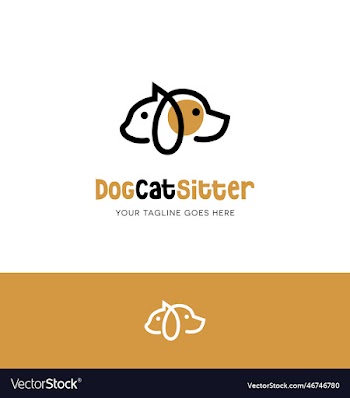 dog and cat logo design for pet services business