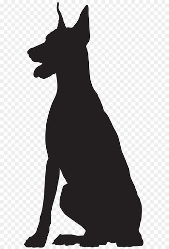 Dog breed Black and white Snout - Doberman Silhouette PNG Clip Art Image 