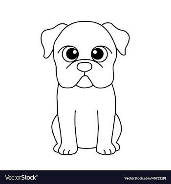 dog cartoon coloring page for kids