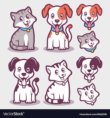 dog cat cartoon mascot design