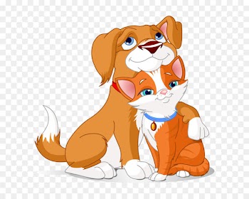 Dog–cat relationship Dog–cat relationship Clip art - Hand-painted cartoon cat and dog hug 
