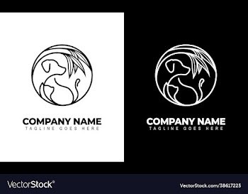 dog cat veterinary clinic logo template