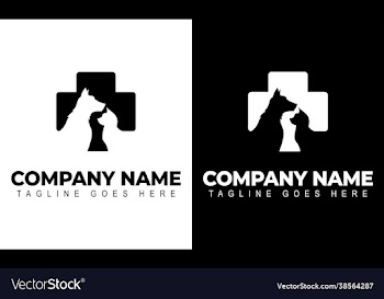 dog cat veterinary clinic logo template line