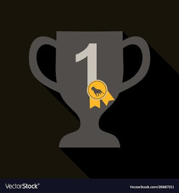 Dog champion cup flat cartoon vector image