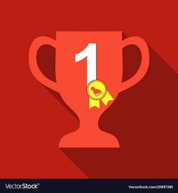 Dog champion cup flat cartoon vector image