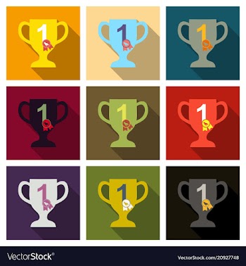 Dog champion cup flat cartoon vector image