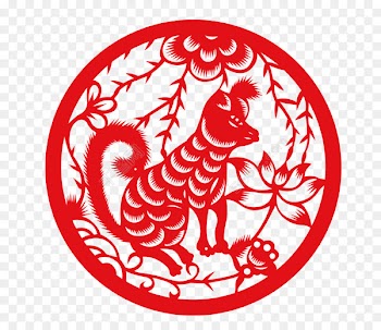 Dog Chinese New Year Chinese zodiac Papercutting Chinese calendar - vector banner 