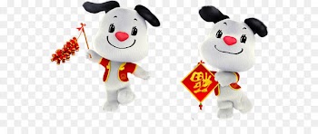Dog Chinese zodiac Chinese New Year Illustration - 2018 flying dogs firecrackers 