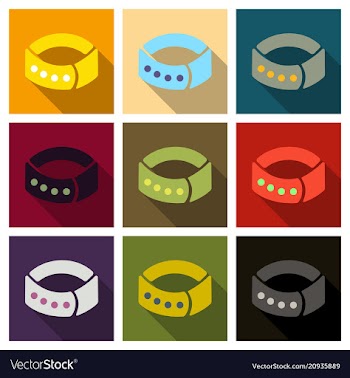 Dog collar icon in cartoon style for web vector image