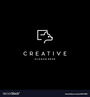 Dog creative logo design vector image