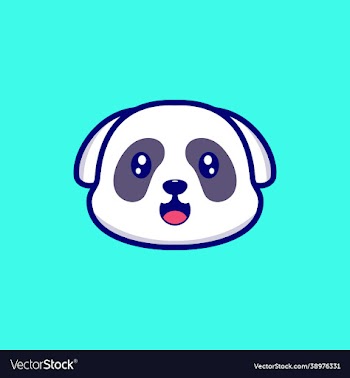 dog cute head logo design