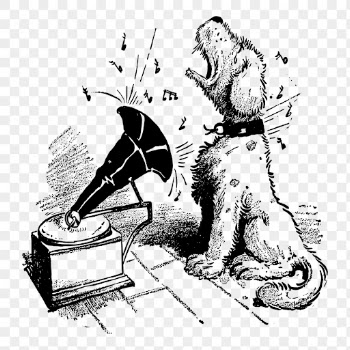 Dog drawing png barking to music | Free PNG - rawpixel