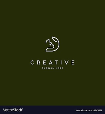Dog green leaf creative logo design vector image