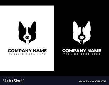 dog head icon flat style cartoon face