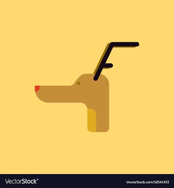 Dog head with horns Christmas vector image