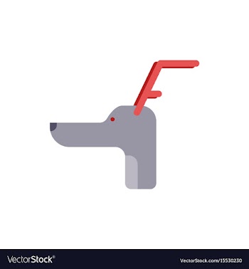 Dog head with horns christmas vector image