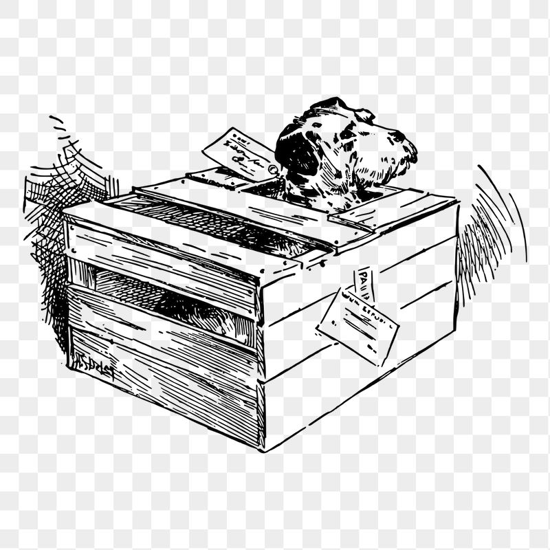 Dog in box png sticker, | Free PNG - rawpixel