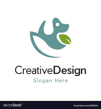 Dog leaf animal pet creative logo vector image