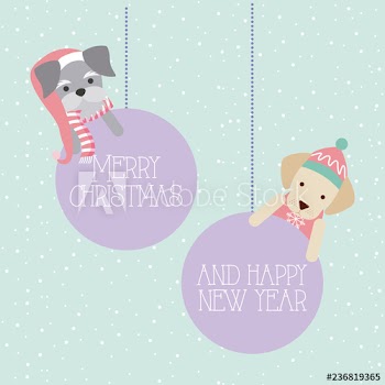dog merry christmas card