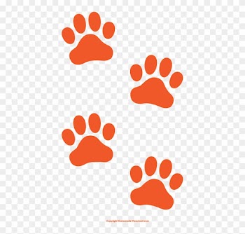Dog Paw Prints Free Paw Prints Clipart - Orange Dog Paw Print
