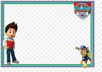 Dog Picture Frames Birthday Convite Party - paw patrol 