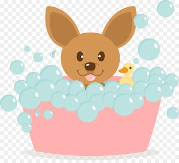 Dog Puppy Bathing Bathroom - Vector dog bath 