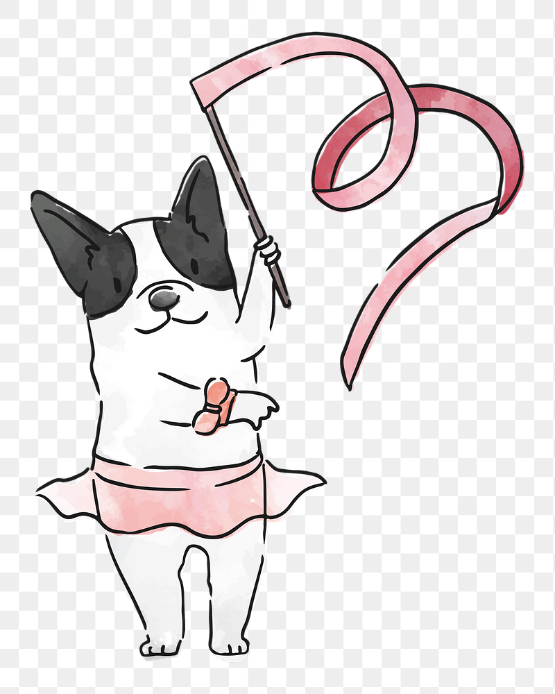 Dog rhythmic gymnast png sticker, | Free PNG Illustration - rawpixel