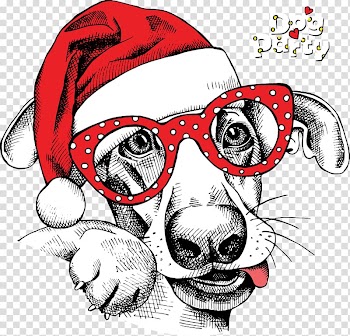 Dog Santa Claus Christmas card New Year, Meng Meng dog celebrate Christmas transparent background PNG clipart