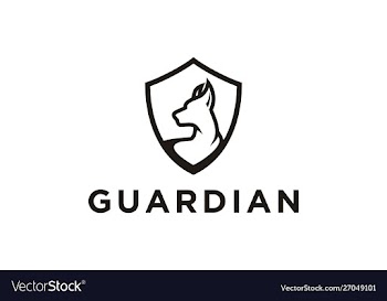 Dog shield logo guard dog logo template vector image