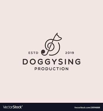 Dog sing logo design note with dog icon logo vector image