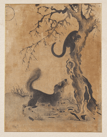 Dog Treeing a Cat during 19th | Free Photo - rawpixel