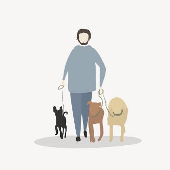 Dog walker clipart, part-time job | Free Photo Illustration - rawpixel