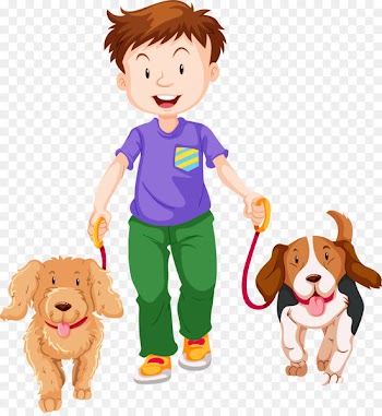 Dog walking Clip art - Cartoon boy, pet dog 