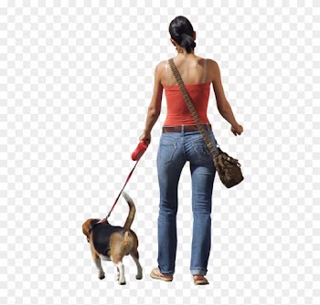 Dog Walking Clip Art - People Walking Dog Png