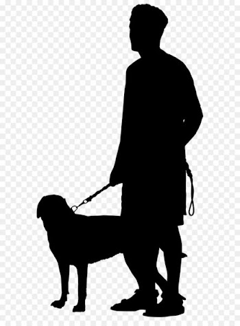 Dog walking Silhouette Clip art - Man with Dog Silhouette PNG Transparent Clip Art Image 