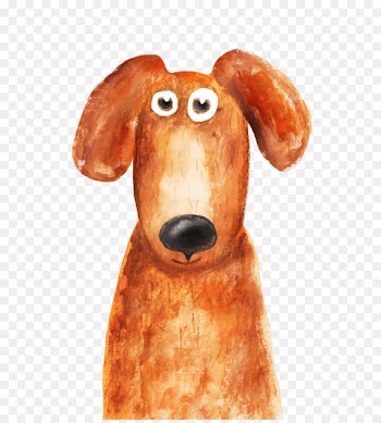 Dog Watercolor painting Illustration - Hand-painted coffee color puppy 