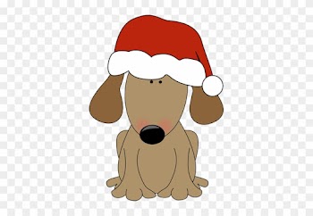 Dog Wearing A Santa Hat - Dog Santa Hat Clipart