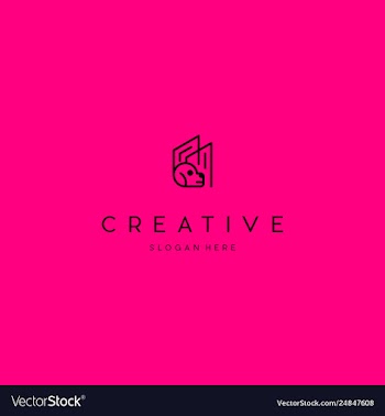 Dog with city creative logo design vector image