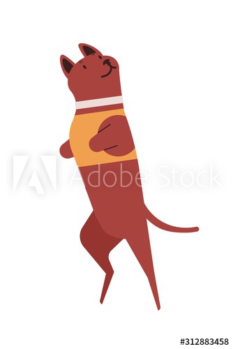 Dog with missing legs flat vector illustration
