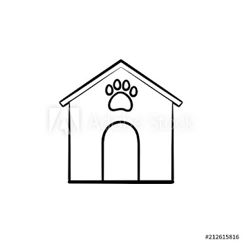 Doghouse hand drawn outline doodle icon