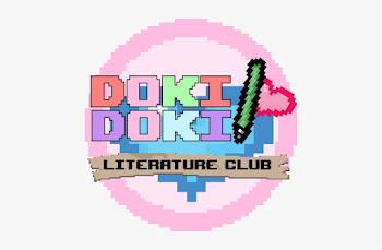 Doki Doki Literature Club - Ddlc Logo Pixel Art - Free Transparent ...