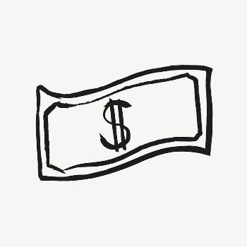 Dollar bill, money doodle in black | Free PSD Illustration - rawpixel