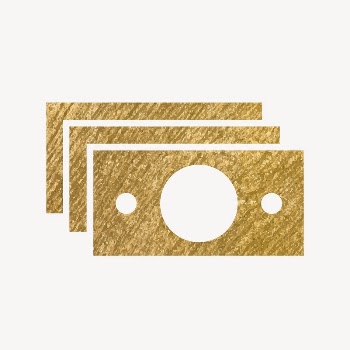 Dollar bills gold icon, glittery | Free Icons - rawpixel