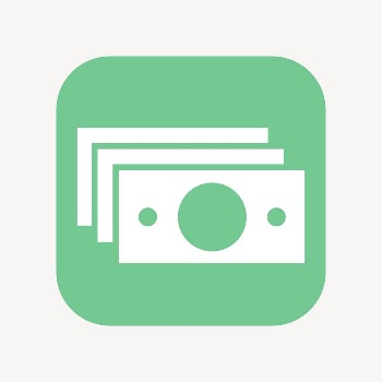 Dollar bills icon, flat square | Free Icons - rawpixel