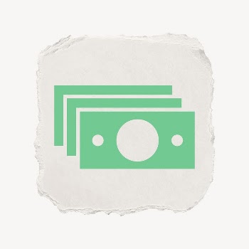 Dollar bills icon, ripped paper | Free PSD - rawpixel