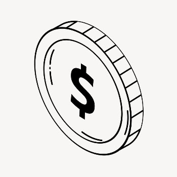 Dollar coin doodle clipart, cute | Free PSD Illustration - rawpixel