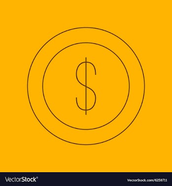  					Dollar coin line icon vector image														