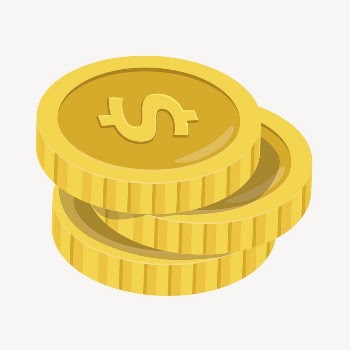 Dollar coins clipart, cute cartoon | Free PSD Illustration - rawpixel