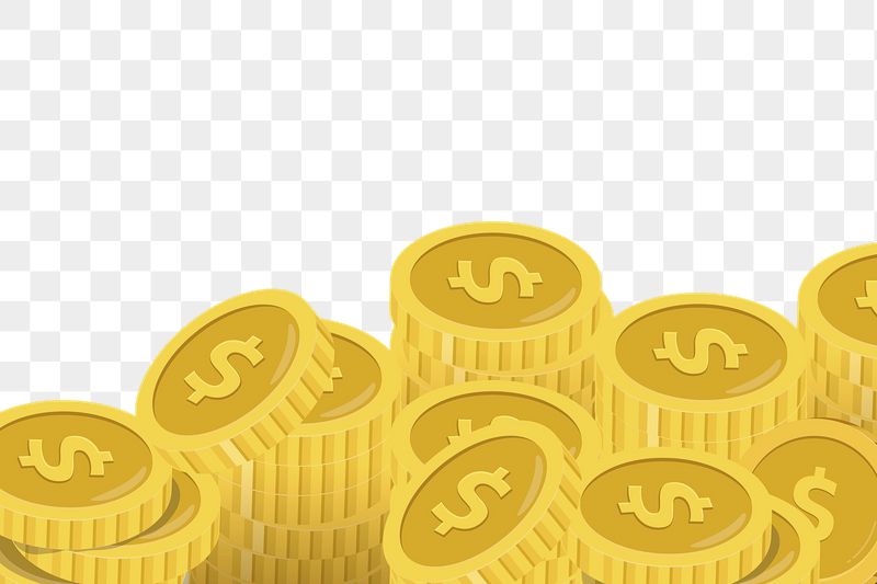 Dollar coins png border, cute | Free PNG - rawpixel